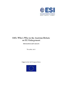 Austrian Debate on EU Enlargement