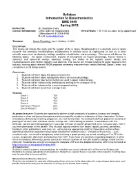 Bioengineering 190A: Introduction to Bioastronautics