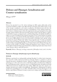 Deleuze and Zhuangzi: Actualization and Counter-Actualization