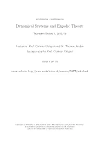 Dynamical Systems and Ergodic Theory
