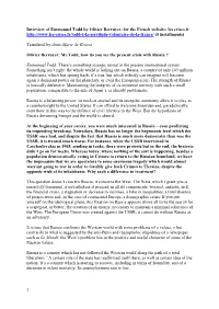 Interview of Emmanuel Todd by Olivier Berruyer, for the French Website: Les Crises.Fr