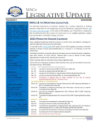 Maco LEGISLATIVE UPDATE VOLUME 26, NO