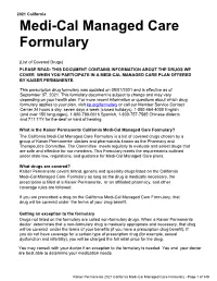 Medi-Cal Managed Care Formulary