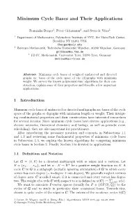 Minimum Cycle Bases and Their Applications