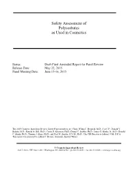 Safety Assessment of Polysorbates As Used in Cosmetics