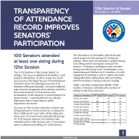 Senate Attendance Report
