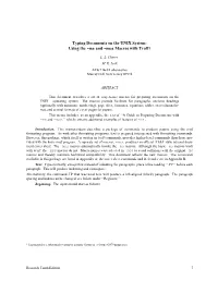 Typing Documents on the UNIX System: Using the –Ms and –Mcs