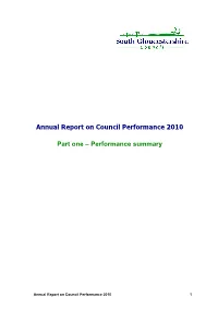 Annual Report on Council Performance 2010 Part