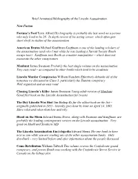 Brief Annotated Bibliography of the Lincoln Assassination Non-Fiction