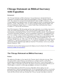 Chicago Statement on Biblical Inerrancy with Exposition