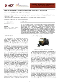 Design and Development of an Affordable Plug In/Solar Assisted Electric Auto Rickshaw