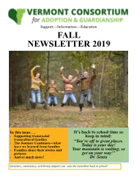 Fall Newsletter 2019