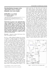 Fish Distribution Dynamics in the Aghanashini Estuary of Uttara