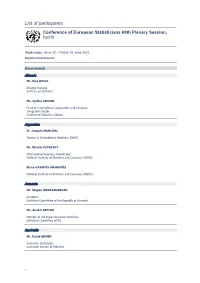 List of Participants