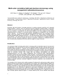 Multi-Color Correlative Light and Electron Microscopy Using Nanoparticle Cathodoluminescence