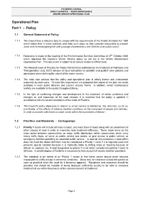 Operational Plan Part 1 - Policy