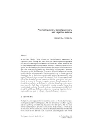 Psycholinguistics, Formal Grammars, and Cognitive Science