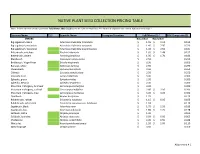 Seed Collection Policy and Pricing