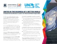 Statement from Business Leaders for Renewed Global Cooperation