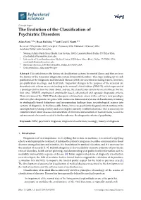 The Evolution of the Classification of Psychiatric Disorders