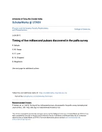Timing of Five Millisecond Pulsars Discovered in the Palfa Survey