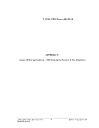 APPENDIX E Copies of Correspondence – WM Ambulance Service & Bus Operators