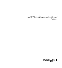 BASIC Stamp Programming Manual Version 1.9
