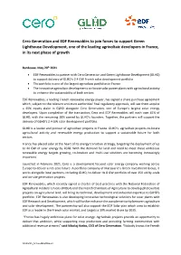 Cero Generation and EDF Renewables to Join Forces To