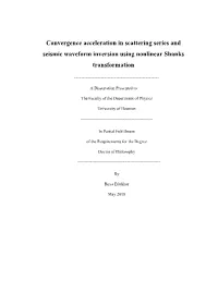 Convergence Acceleration in Scattering Series and Seismic Waveform Inversion Using Nonlinear Shanks