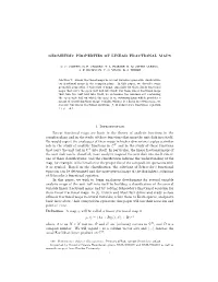 GEOMETRIC PROPERTIES of LINEAR FRACTIONAL MAPS 1. Introduction Linear