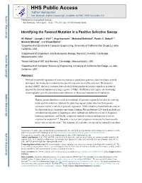Identifying the Favored Mutation in a Positive Selective Sweep