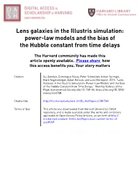 Lens Galaxies in the Illustris Simulation: Power-Law Models and the Bias of the Hubble Constant from Time Delays