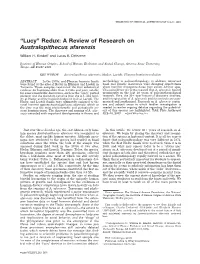 Lucy’’ Redux: a Review of Research on Australopithecus Afarensis