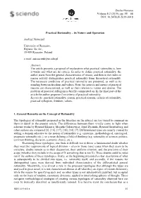 Practical Rationality–Its Nature and Operation