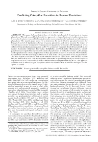 Predicting Caterpillar Parasitism in Banana Plantations