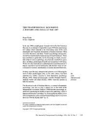 The Transpersonal Movement: a History and State of the Art