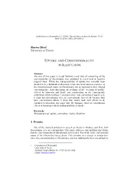 Uptake and Conventionality in Illocutions