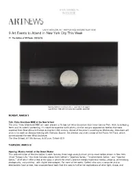 9 Art Events to Attend in New York City This Week