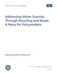 Addressing Water Scarcity Through Recycling and Reuse: a Menu for Policymakers