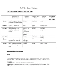CLCV 115 Exam 3 Material