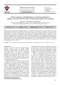 Climatic Preferences and Distribution of 6 Evolutionary Lineages of Typhlops Vermicularis Merrem, 1820 in Turkey Using Ecological Niche Modeling
