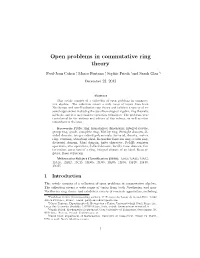 Open Problems in Commutative Ring Theory