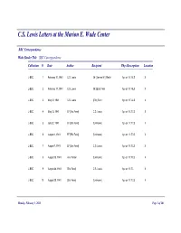 The C.S. Lewis Letters Collection