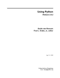 Using Python Release 2.6.2