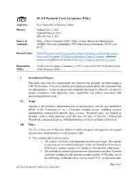 05.118 Payment Card Acceptance Policy