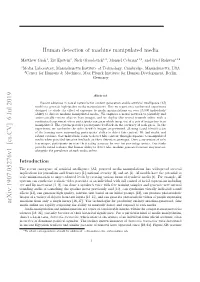 Arxiv:1907.05276V1 [Cs.CV] 6 Jul 2019 Media Online Are Rapidly Outpacing the Ability to Manually Detect and Respond to Such Media