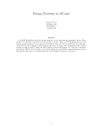Design Patterns in Ocaml