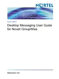 Desktop Messaging User Guide for Novell Groupwise