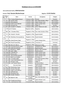 Employee List As on 10.08.2020