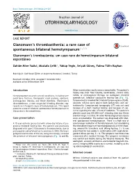 Glanzmann's Thrombasthenia